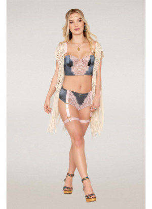 Ensemble soutien-gorge et culotte porte-jarretelles vintage - DG13223CHA