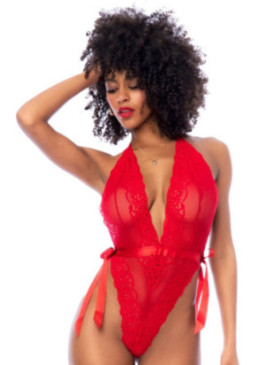 Body string en dentelle rouge - MAL8905RD