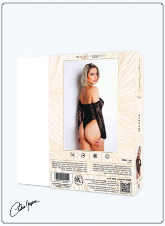 Body résille noire manches longues - Le Numéro 5 - Collection Body - CM98006